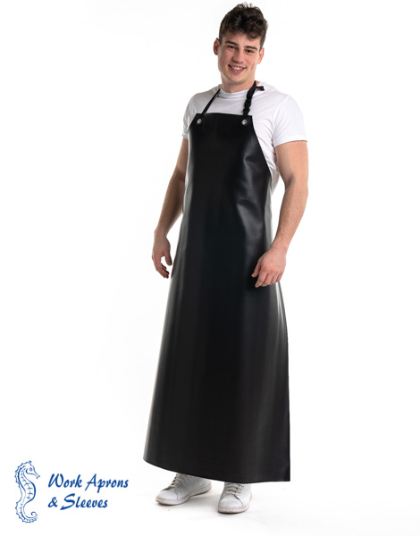 Multi – Αδιάβροχη μαύρη ολόσωμη ποδιά δερματίνης