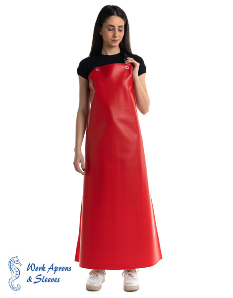 Multi – Αδιάβροχη κόκκινη ολόσωμη ποδιά δερματίνης