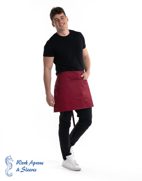 Waist apron – Μπορντό ποδιά μέσης με δύο τσέπες
