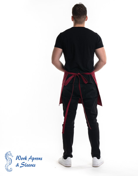 Waist apron – Μπορντό ποδιά μέσης με δύο τσέπες