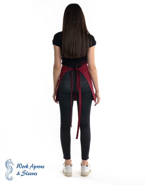 Waist apron – Μπορντό ποδιά μέσης με δύο τσέπες
