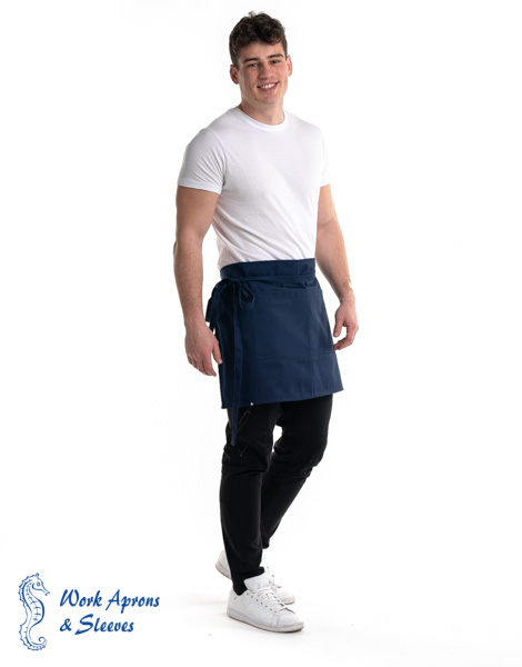 Waist apron – Μπλε ποδιά μέσης με δύο τσέπες