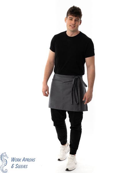 Waist apron – Γκρι ποδιά μέσης με δύο τσέπες