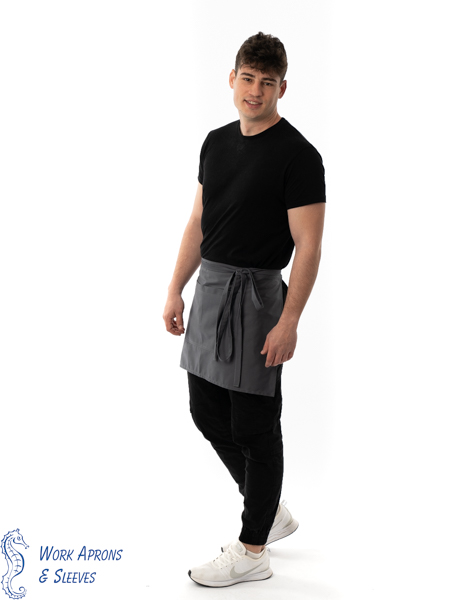 Waist apron – Γκρι ποδιά μέσης με δύο τσέπες