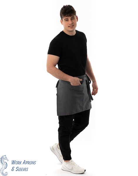 Waist apron – Γκρι ποδιά μέσης με δύο τσέπες
