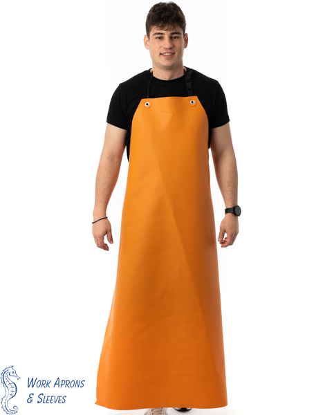 Multi – Αδιάβροχη πορτοκαλί ολόσωμη ποδιά δερματίνης